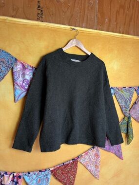 REI Co-Op 100% Lambswool Olive Green Mens Sweater XL